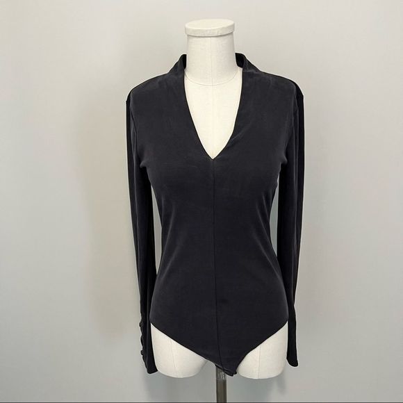 NWT Lucky Brand Long Sleeve Ribbed V Neck Bodysuit - Picture 4 of 15